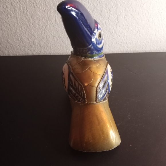 GORGEOUS Sergio Bustamante Mexican Ceramic & Brass 8" Toucan Figurine. - Picture 5 of 7